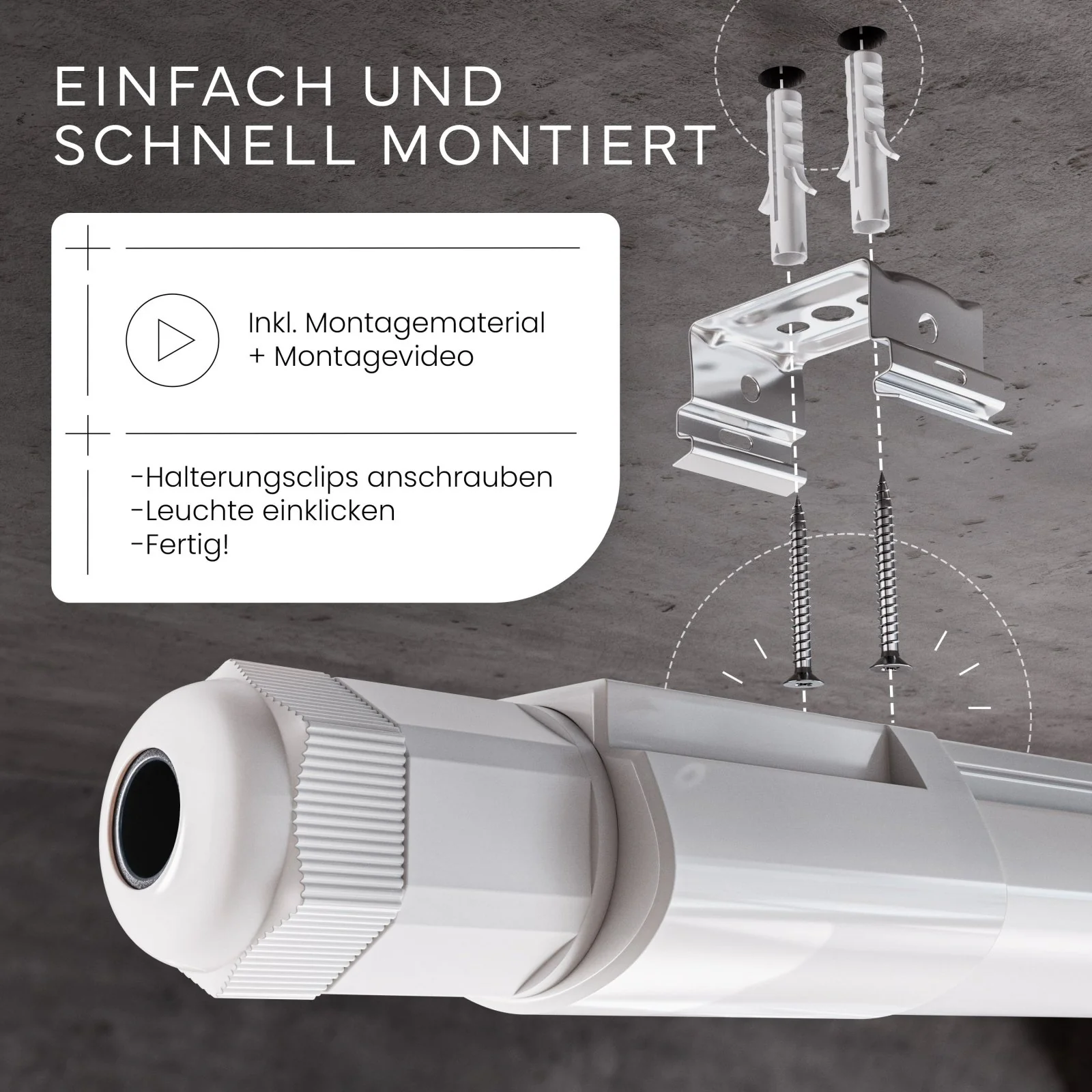 LED Feuchtraumleuchte SLIM, 150cm - Image 10