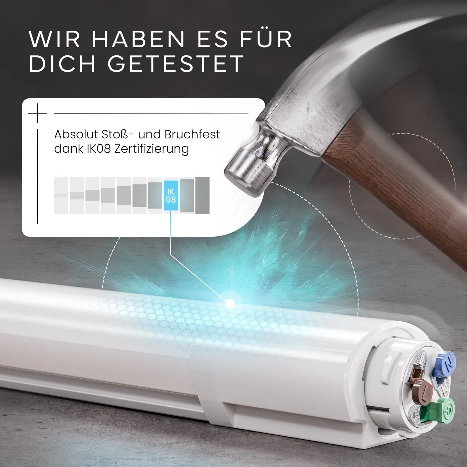 LED Feuchtraumleuchte SLIM, 150cm - Image 12