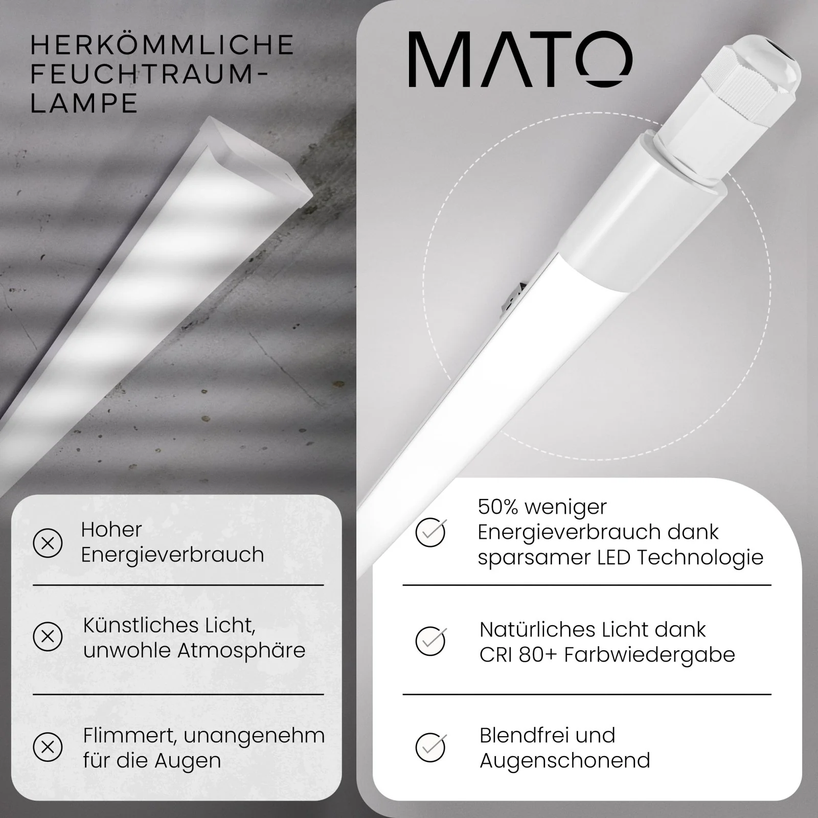 LED Feuchtraumleuchte SLIM, 150cm - Image 8